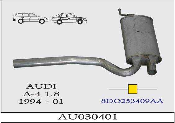 AUDI A4 1.8 1994-2001 Orta Egzoz Susturucu