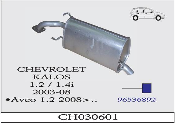 CHEVROLET KALOS 1.2-1.4i 2003-2008 Arka Egzoz Susturucu