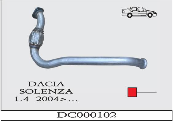 DACIA SOLENZA 1.4 2004> Ön Boru Egzoz Susturucu
