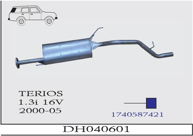 DAIHATSU TERIOS 1.3i 16V 2000-2005 Arka Egzoz Susturucu
