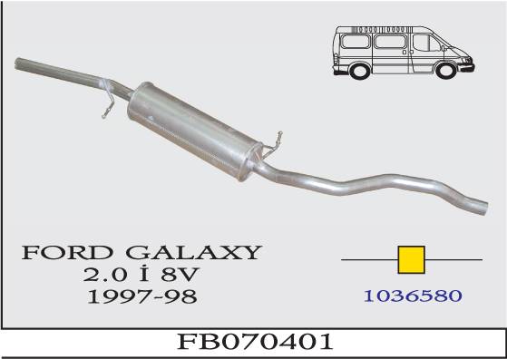 FORD GALAXY 2.0i 8V 1997-1998 Orta Egzoz Susturucu