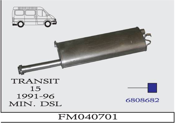 FORD TRANSIT TR-15 Dizel 1991-1996 Arka Egzoz Susturucu