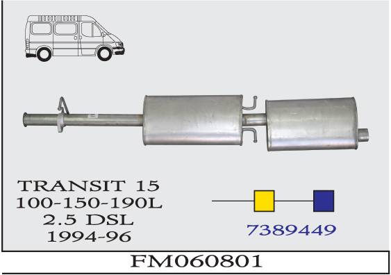 FORD TRANSIT 15 TD 1994-1996 Arka-Orta Egzoz Susturucu