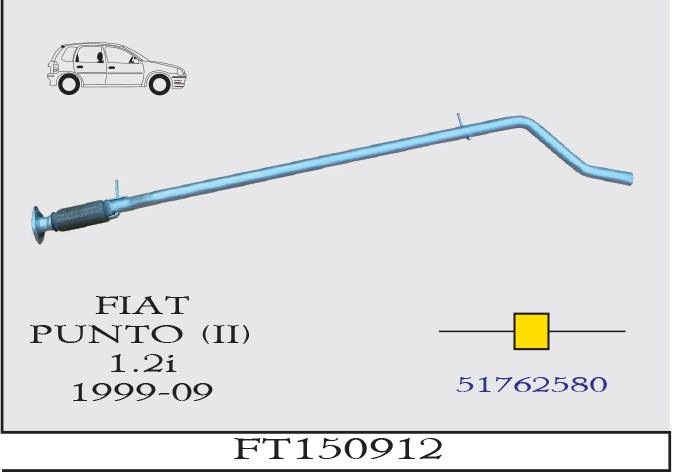 FIAT PUNTO 2 1.2i 1999-2009 Ara Boru Egzoz Susturucu