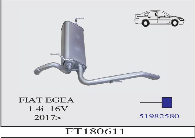 FIAT EGEA 1.4i 16V 2017> Arka Egzoz Susturucu