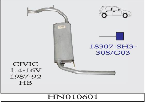 HONDA CIVIC 1.4 16V 1987-1992 Arka Egzoz Susturucu