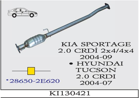 KIA SPORTAGE 2.0 CRDi 2004-2009 Orta Egzoz Susturucu