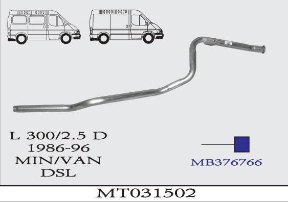 MITSUBISHI L300 2.5D 1986-1996 Egzoz Susturucu