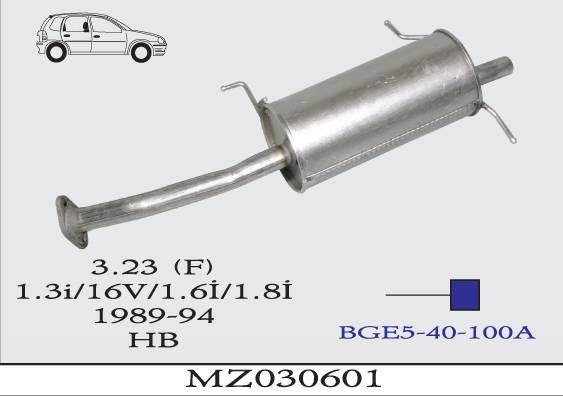 MAZDA 323 1.3i 16V 1989-1994 Arka Egzoz Susturucu