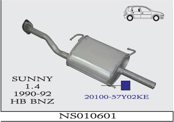 NISSAN SUNNY 1.4 1990-1992 Arka Egzoz Susturucu