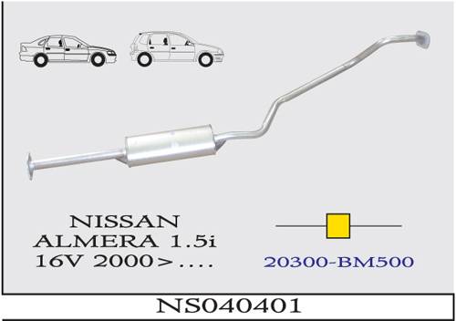 NISSAN ALMERA 1.5i 16V 2000> Orta Egzoz Susturucu