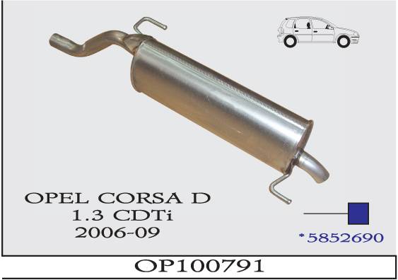 OPEL CORSA D 1.3 CDTi Dizel 2006> Arka Boru Egzoz Susturucu