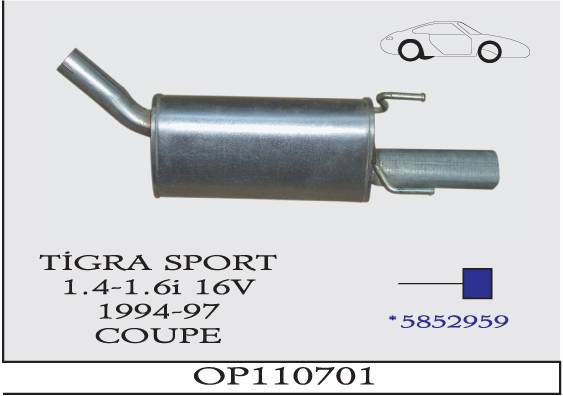 OPEL TIGRA SPORT 1.4-1.6i 1994-1997 Arka Egzoz Susturucu