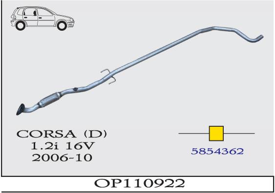 OPEL CORSA D 1.2i 16V 2006-2010 Orta Egzoz Susturucu