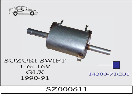 SUZUKI SWIFT 1.6i 16V GLX 1990-1991 Arka Egzoz Susturucu