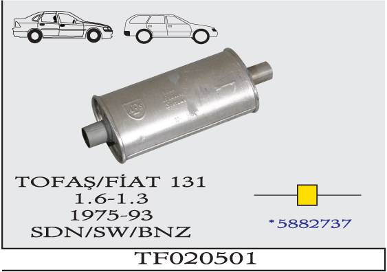 FIAT/TOFAŞ MURAT 131 ŞAHİN/DOĞAN Orta Egzoz Susturucu