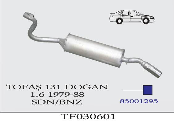 FIAT/TOFAŞ MURAT 131 DOĞAN 1.6 Arka Egzoz Susturucu
