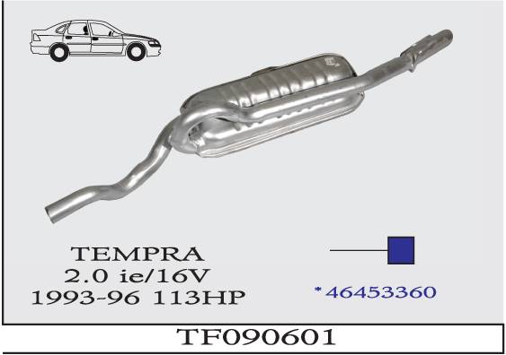 FIAT TEMPRA 2.0ie 16V 1993-1996 Arka Egzoz Susturucu