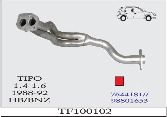FIAT TIPO 1.4-1.6 1988-1992 Ön Egzoz Susturucu