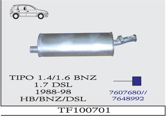 FIAT TIPO 1.4-1.6-1.7D 1988-1998 Arka Egzoz Susturucu