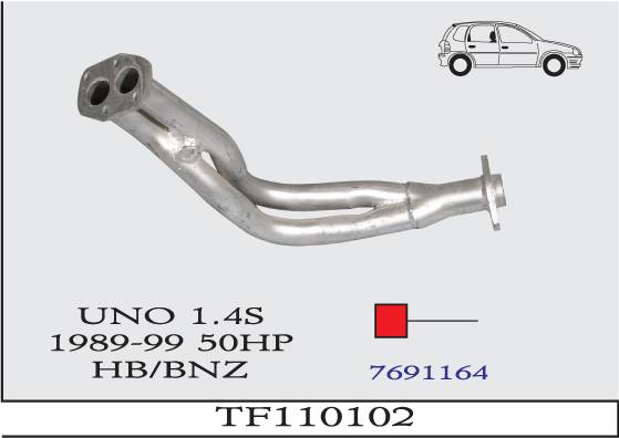 FIAT UNO 1.4 S 1989-1999 Ön Egzoz Susturucu