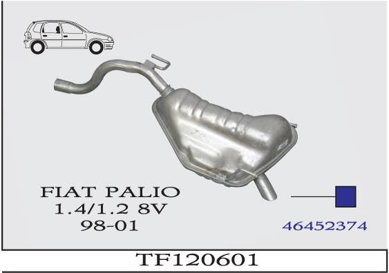 FIAT PALIO 1.2-1.4 8V 1998-2001 Arka Egzoz Susturucu