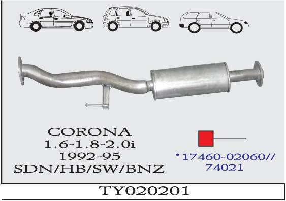 TOYOTA CORONA 1.6-1.8-2.0i 1992-1995 Ön Egzoz Susturucu