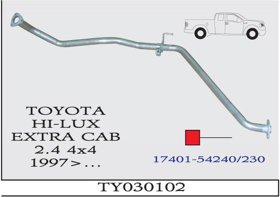 TOYOTA HI-LUX PICK-UP 2.4 4×4 1997> Ön Egzoz Susturucu