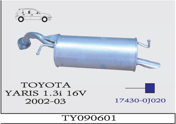 TOYOTA YARIS 1.3i 16V 2002-2003 Arka Egzoz Susturucu