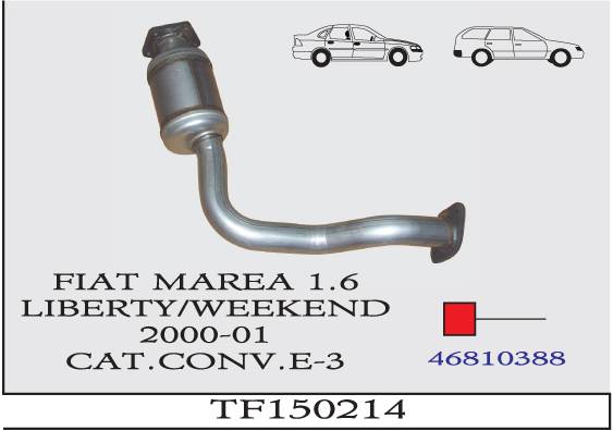 FIAT MAREA LIBERTY WEEKEND 1.6 EURO 3 Katalizör