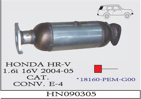 HONDA HR-V 1.6i 16V 2004-2005 EURO 4 Katalizör