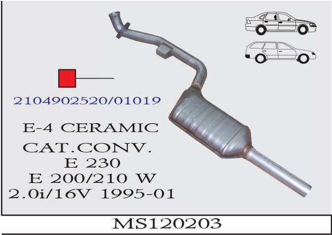 MERCEDES E200-E230 1995-2001 EURO 4 Seramik Katalizör