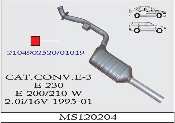 MERCEDES E200-E230 W210 2.0i 1995-2001 EURO 3 Katalizör