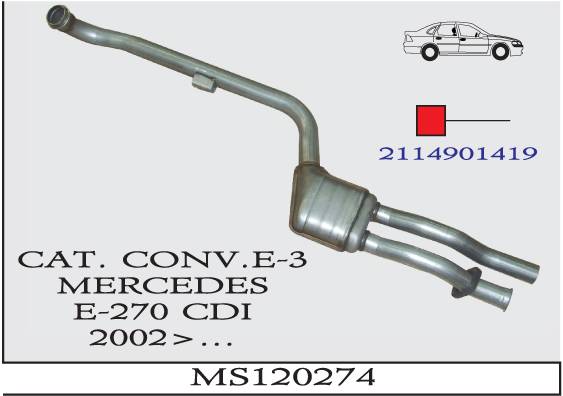MERCEDES E270 CDI 2002> EURO 3 Katalizör