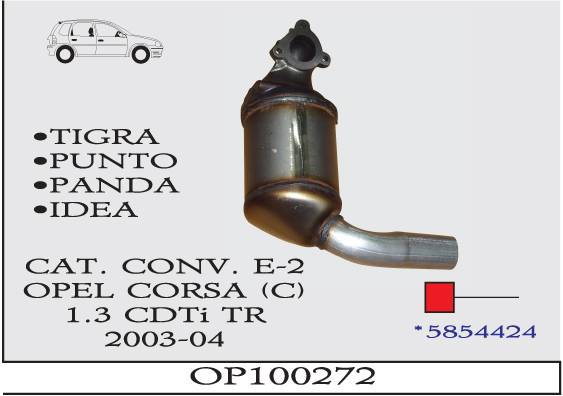 OPEL CORSA C-TIGRA / FIAT DOBLO-PANDA EURO 2 Katalizör