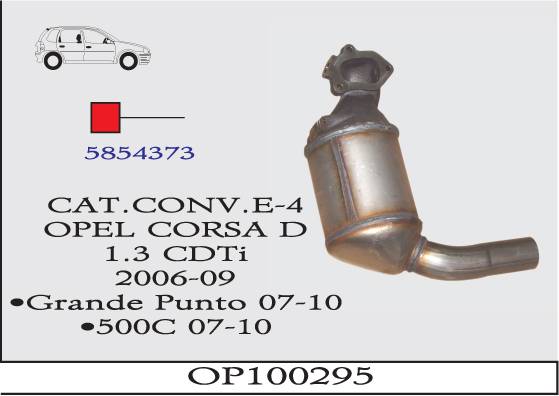 OPEL CORSA D / FIAT PUNTO-500C EURO 4 Katalizör