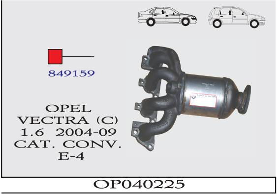 OPEL VECRTA (C) 1.6 EURO 4 Katalizör 2004-2009