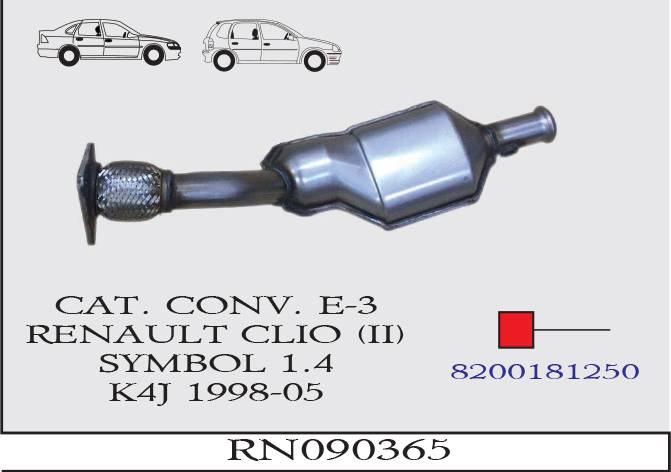 RENAULT CLIO 2 SYMBOL 1.4 K4J 1998-2005 EURO 3 Katalizör