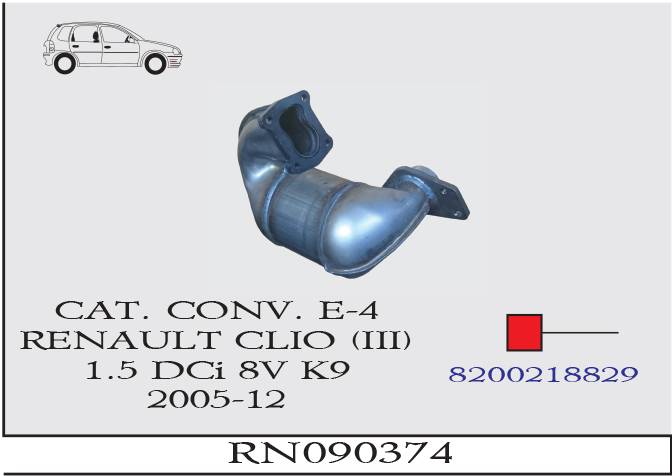 RENAULT CLIO 3 1.5 DCi 8V K9 2005-2012 EURO 4 Katalizör