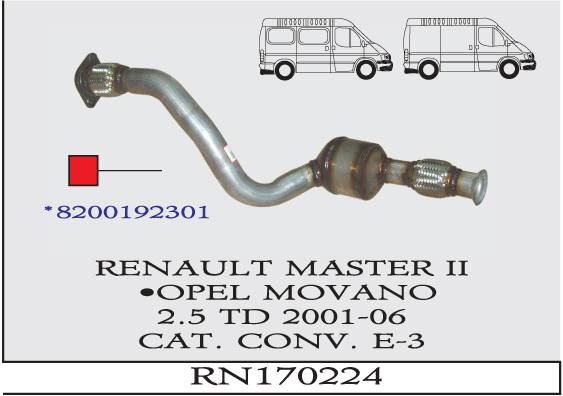 RENAULT MASTER 2 / OPEL MOVANO EURO 3 Katalizör