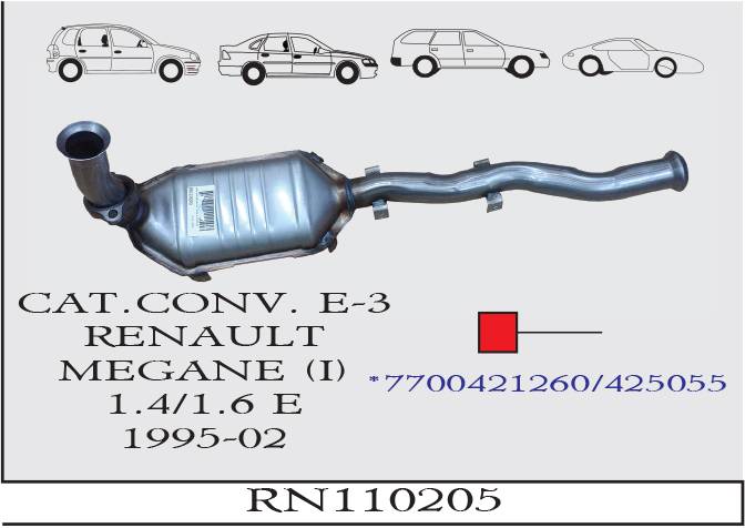 RENAULT MEGANE 1 1.4-1.6 E 1995-2002 EURO 3 Katalizör