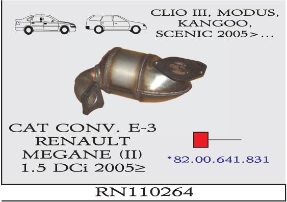 RENAULT MEGANE 2 1.5 DCi 2005 sonrası EURO 3 Katalizör