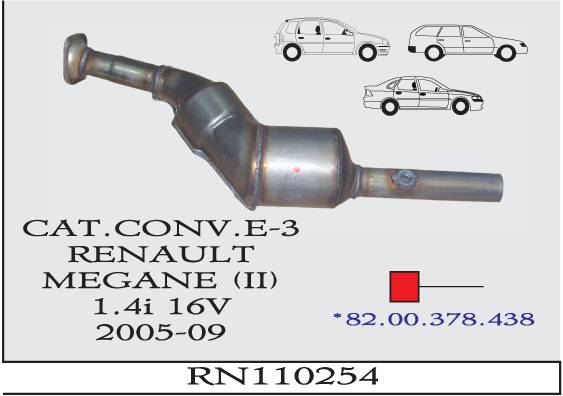 RENAULT MEGANE 2 1.6i 16V 2005-2009 EURO 3 Katalizör