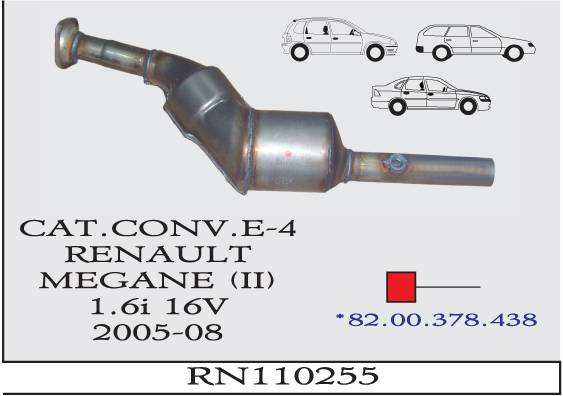 RENAULT MEGANE 2 1.6i 16V EURO 4 Katalizör 2005-2008