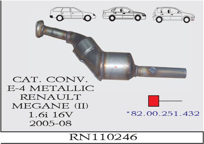 RENAULT MEGANE 2 1.6i 16V EURO 4 Metalik Katalizör