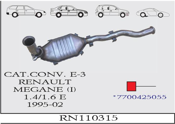 RENAULT MEGANE 1 1.4-1.6 E 1995-2002 EURO 3 Katalizör