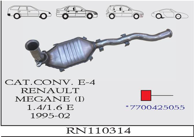 RENAULT MEGANE 1 1.4-1.6 E 1995-2002 EURO 4 Katalizör