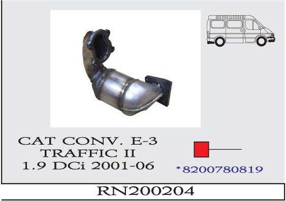 RENAULT TRAFFIC 2 1.9 DCi 2001-2006 EURO 3 Katalizör