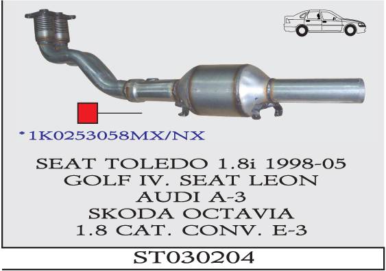SEAT TOLEDO / VW GOLF 4 1.8i 1998-2005 EURO 3 Katalizör