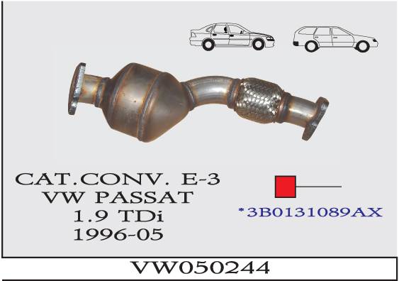 VOLKSWAGEN PASSAT 1.9 TDi 1996-2005 EURO 3 Katalizör